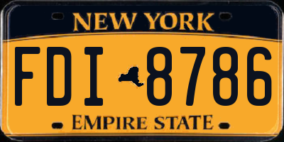 NY license plate FDI8786