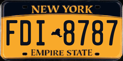 NY license plate FDI8787