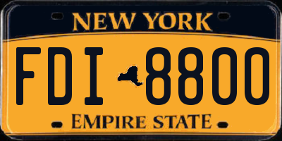NY license plate FDI8800