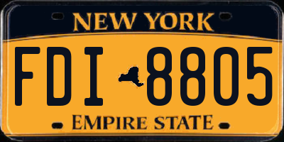 NY license plate FDI8805