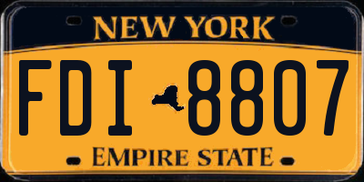 NY license plate FDI8807