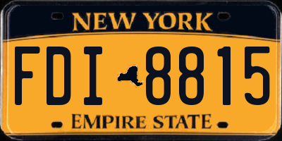NY license plate FDI8815