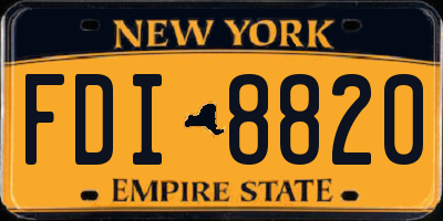 NY license plate FDI8820
