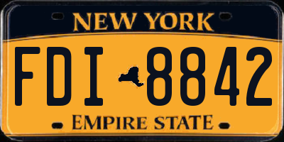 NY license plate FDI8842