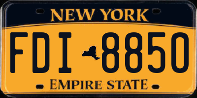 NY license plate FDI8850