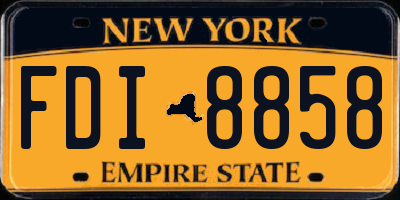 NY license plate FDI8858
