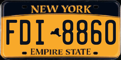 NY license plate FDI8860