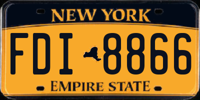 NY license plate FDI8866
