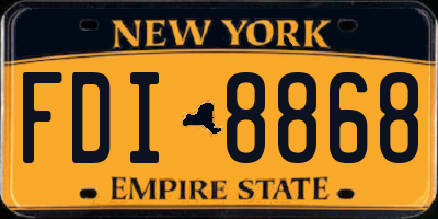 NY license plate FDI8868