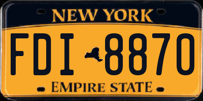 NY license plate FDI8870