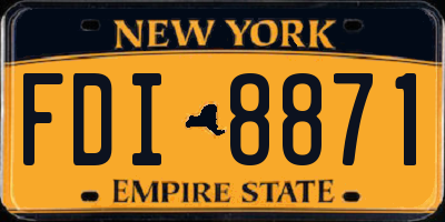 NY license plate FDI8871