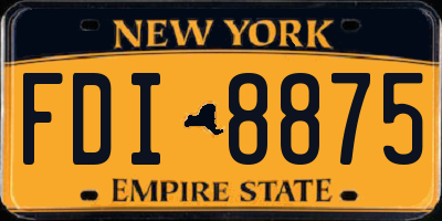NY license plate FDI8875