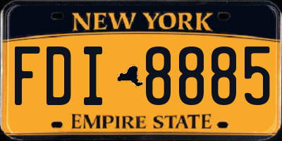 NY license plate FDI8885