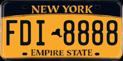 NY license plate FDI8888