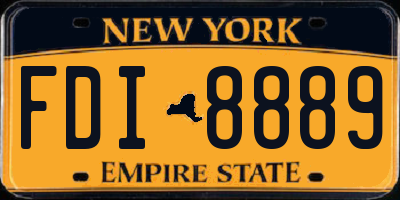 NY license plate FDI8889