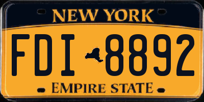 NY license plate FDI8892