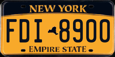 NY license plate FDI8900