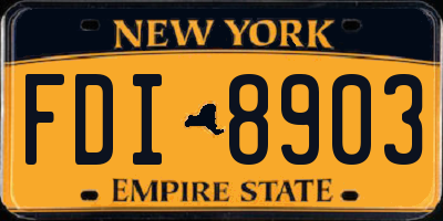 NY license plate FDI8903