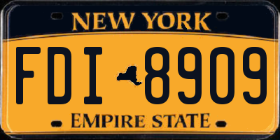 NY license plate FDI8909