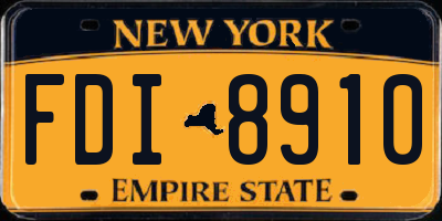 NY license plate FDI8910