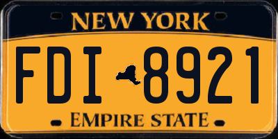 NY license plate FDI8921