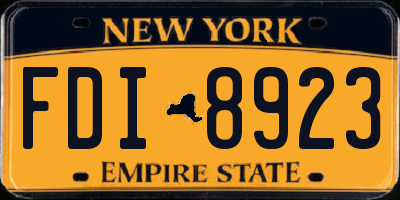 NY license plate FDI8923