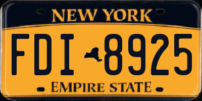 NY license plate FDI8925
