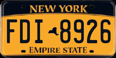 NY license plate FDI8926