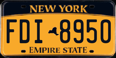 NY license plate FDI8950