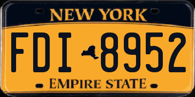 NY license plate FDI8952