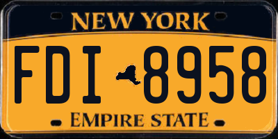 NY license plate FDI8958