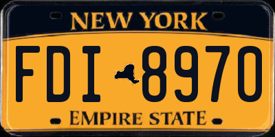 NY license plate FDI8970