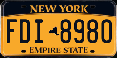 NY license plate FDI8980