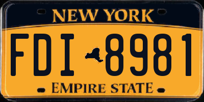 NY license plate FDI8981