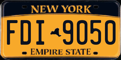 NY license plate FDI9050