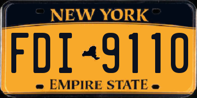 NY license plate FDI9110