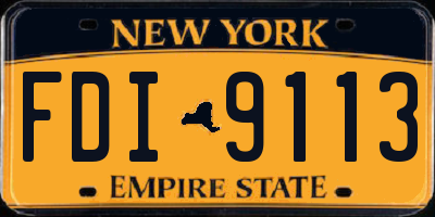 NY license plate FDI9113