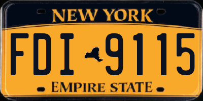 NY license plate FDI9115