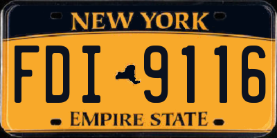 NY license plate FDI9116