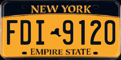 NY license plate FDI9120