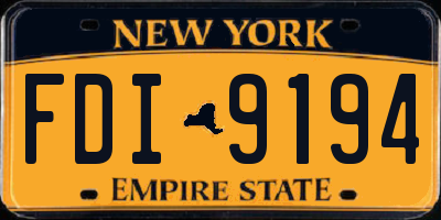 NY license plate FDI9194