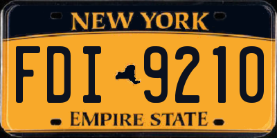 NY license plate FDI9210