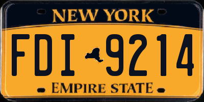 NY license plate FDI9214