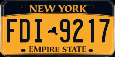NY license plate FDI9217