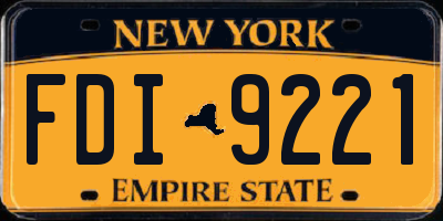 NY license plate FDI9221