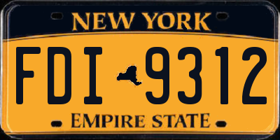 NY license plate FDI9312