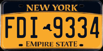 NY license plate FDI9334
