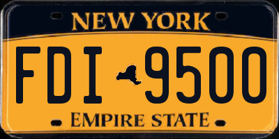 NY license plate FDI9500
