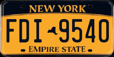 NY license plate FDI9540