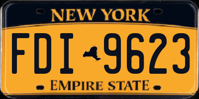 NY license plate FDI9623